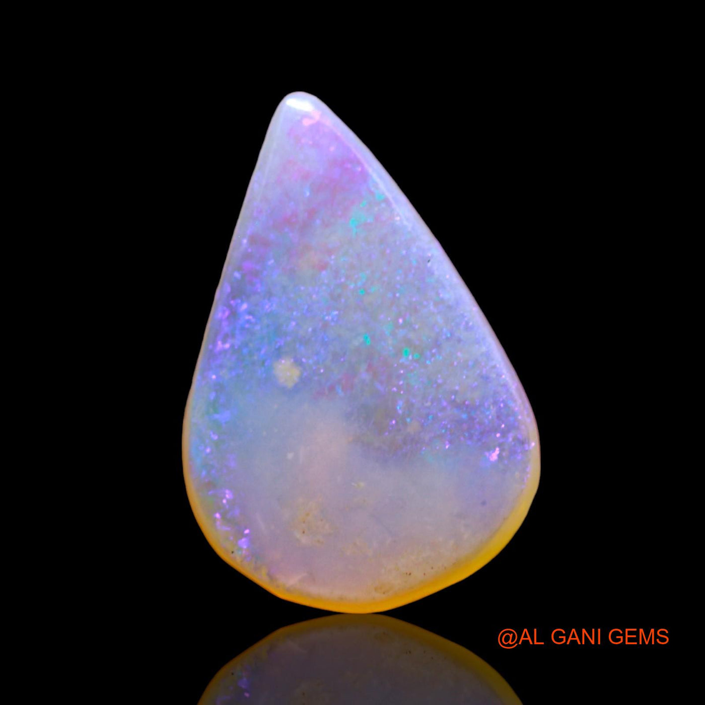 2.00 Cts Natural Australian Fire Opal Loose Gemstone Pear Cabochon 14x10x2 mm AD-702