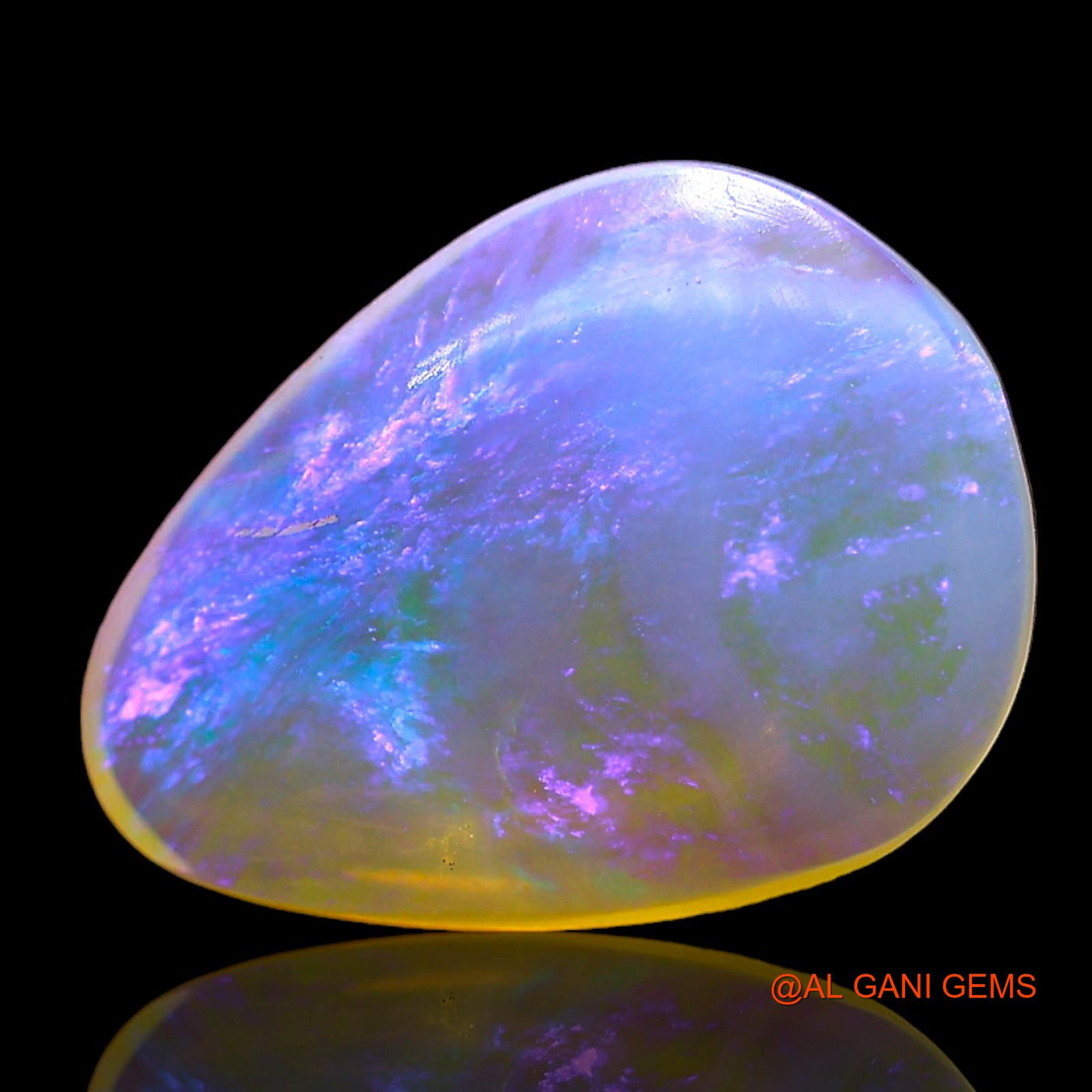 2.00 Cts Natural Australian Fire Opal Loose Gemstone Pear Cabochon 13x10x3 mm AD-709