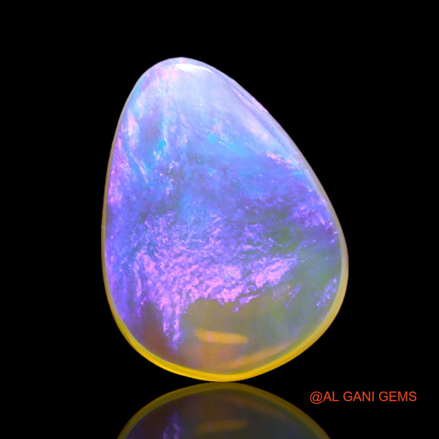 2.00 Cts Natural Australian Fire Opal Loose Gemstone Pear Cabochon 13x10x3 mm AD-709