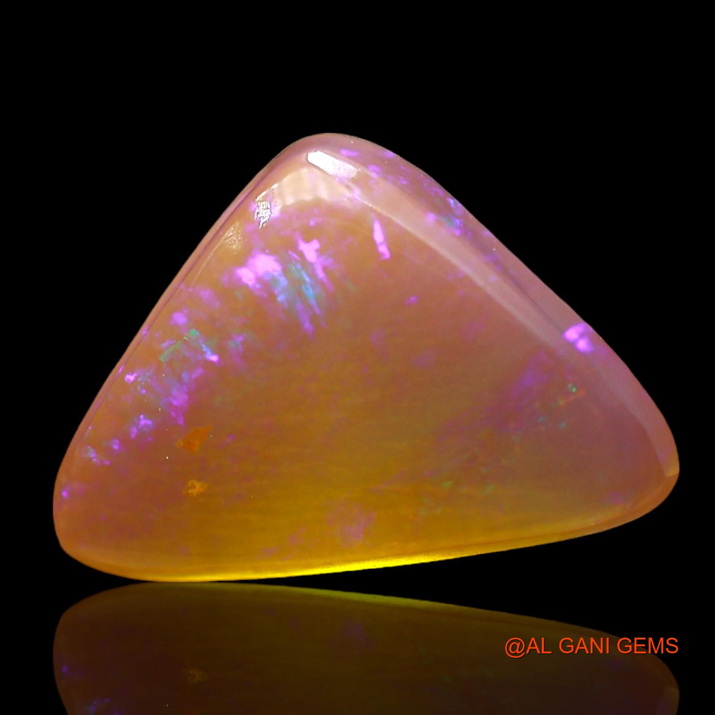 3.00 Cts Natural Australian Fire Opal Loose Gemstone Trillion Cabochon 11x9x4 mm AD-719