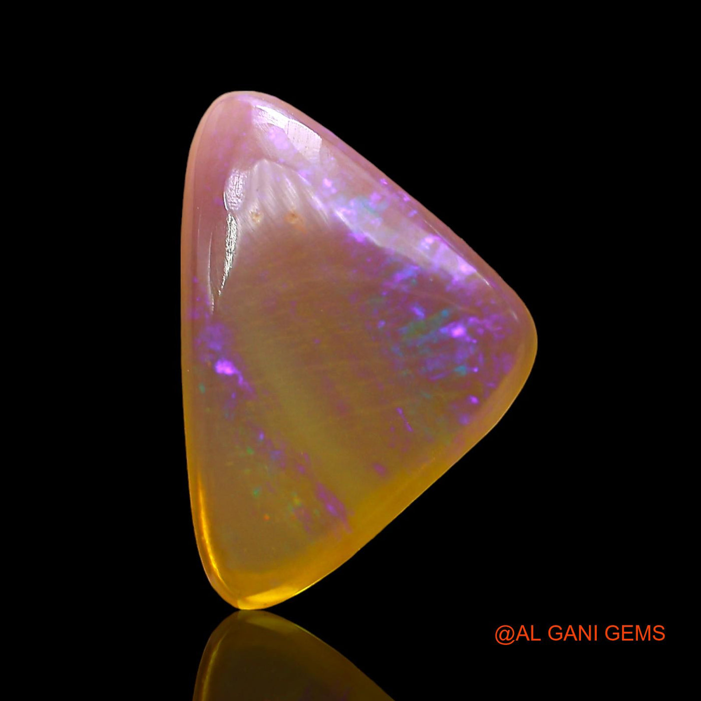 3.00 Cts Natural Australian Fire Opal Loose Gemstone Trillion Cabochon 11x9x4 mm AD-719