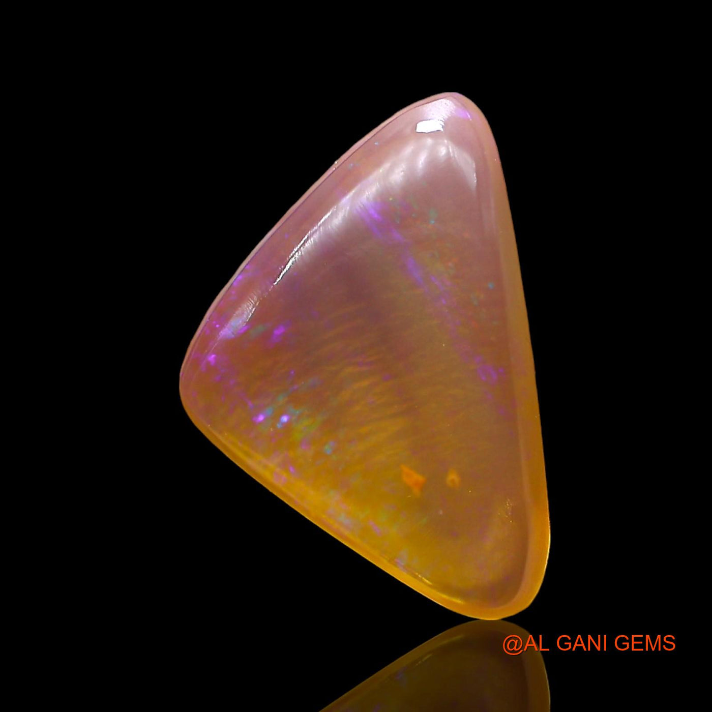 3.00 Cts Natural Australian Fire Opal Loose Gemstone Trillion Cabochon 11x9x4 mm AD-719