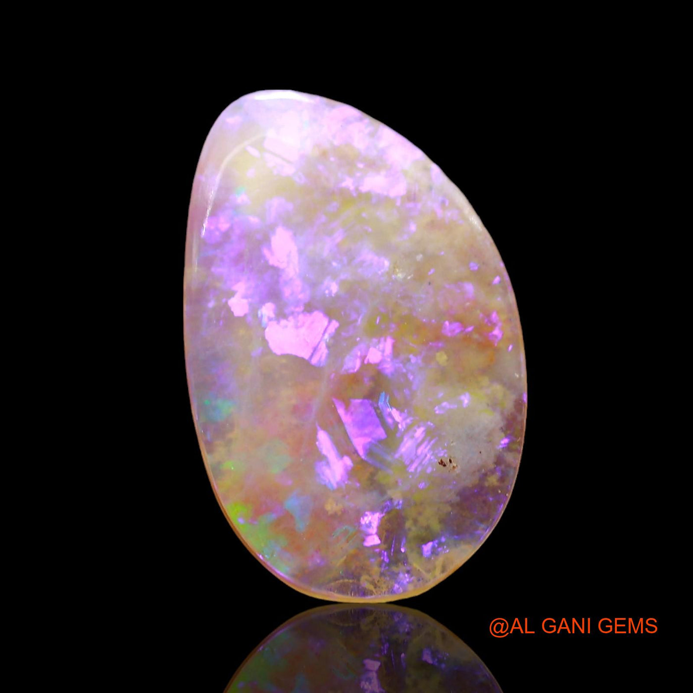 1.00 Cts Natural Australian Fire Opal Loose Gemstone Fancy Cabochon 15x9x2 mm AD-726