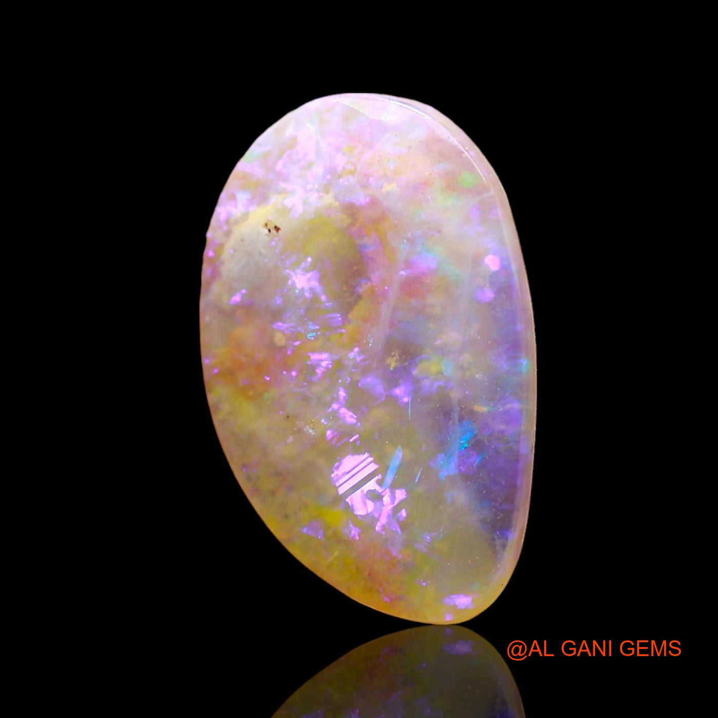 1.00 Cts Natural Australian Fire Opal Loose Gemstone Fancy Cabochon 15x9x2 mm AD-726