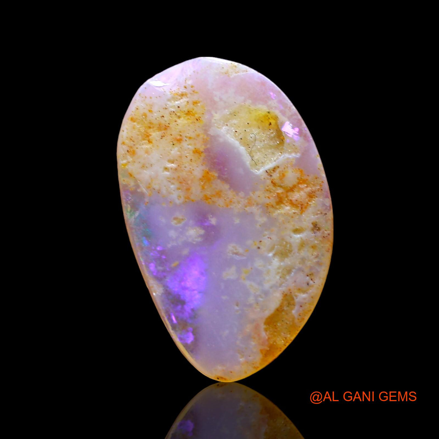 1.00 Cts Natural Australian Fire Opal Loose Gemstone Fancy Cabochon 15x9x2 mm AD-726