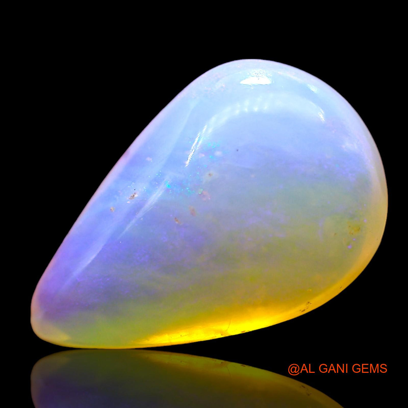 4.00 Cts Natural Australian Fire Opal Loose Gemstone Pear Cabochon 15x9x5 mm AD-731