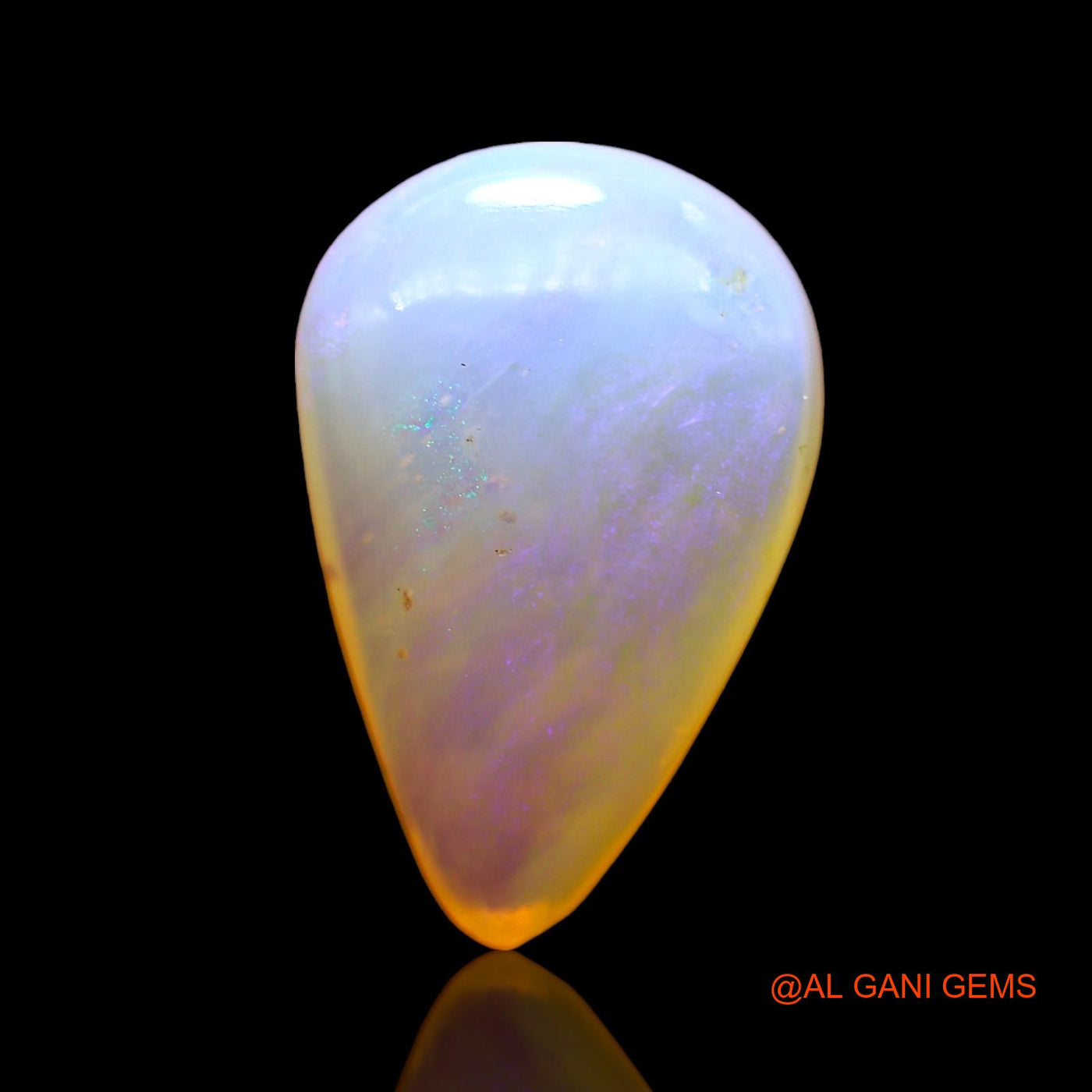 4.00 Cts Natural Australian Fire Opal Loose Gemstone Pear Cabochon 15x9x5 mm AD-731