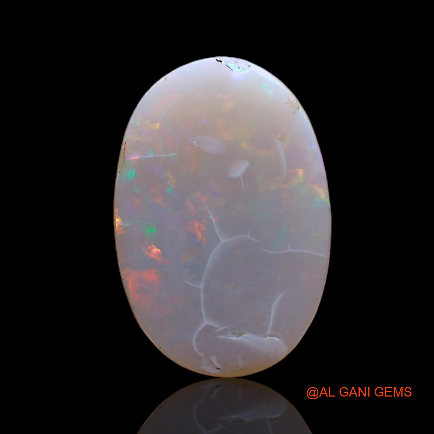 2.00 Cts Unheated Australian Fire Opal Loose Gemstone Oval Cabochon Natural 14x9x2 mm AD-73