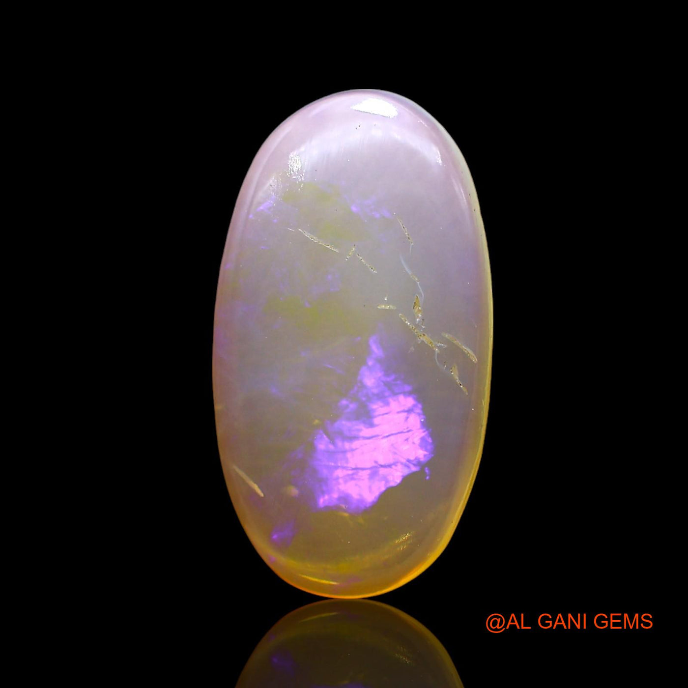 Natural Fire Opal Gemstone 2.00 Cts Loose Oval Cabochon From Australia 15x8x2 mm AD-743
