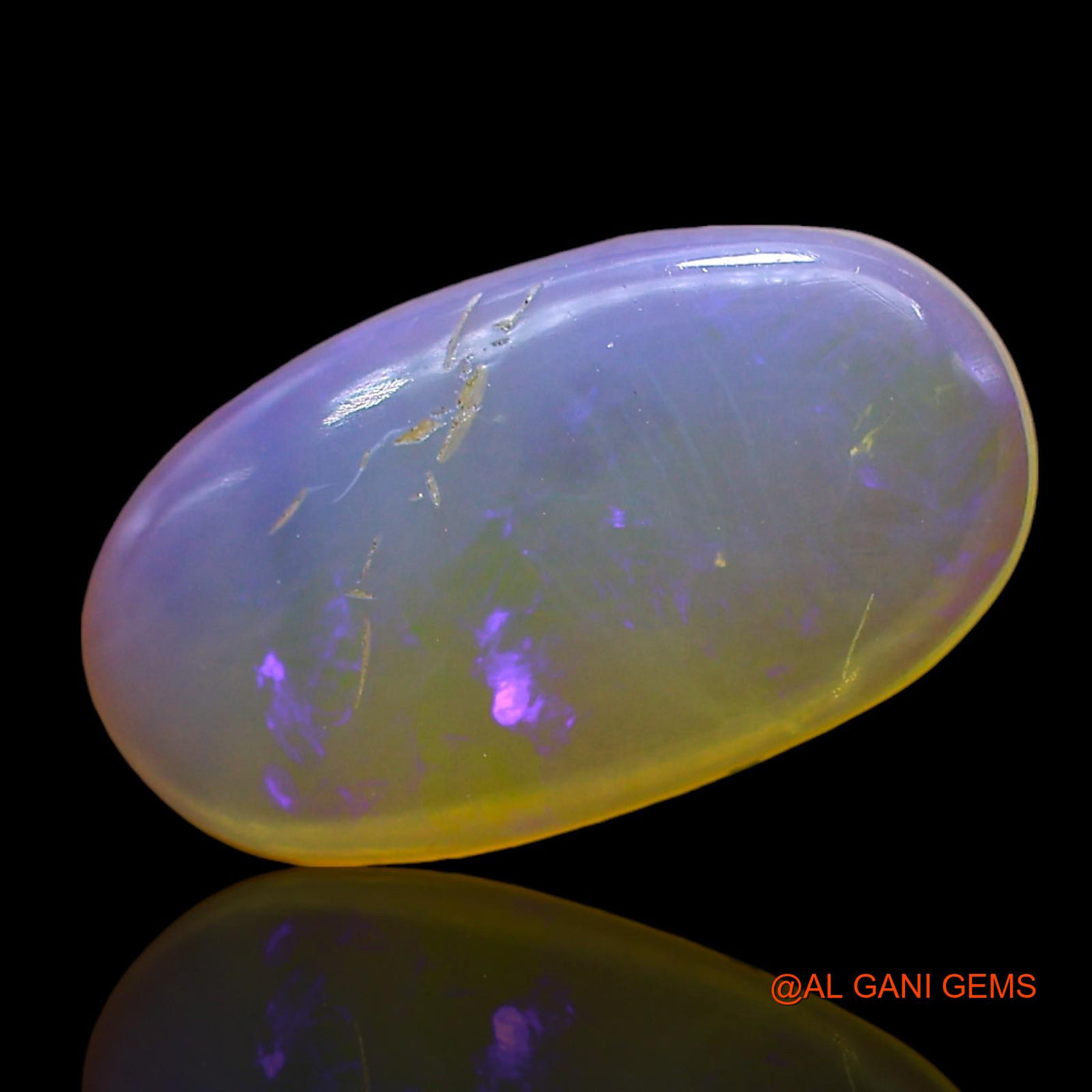 Natural Fire Opal Gemstone 2.00 Cts Loose Oval Cabochon From Australia 15x8x2 mm AD-743