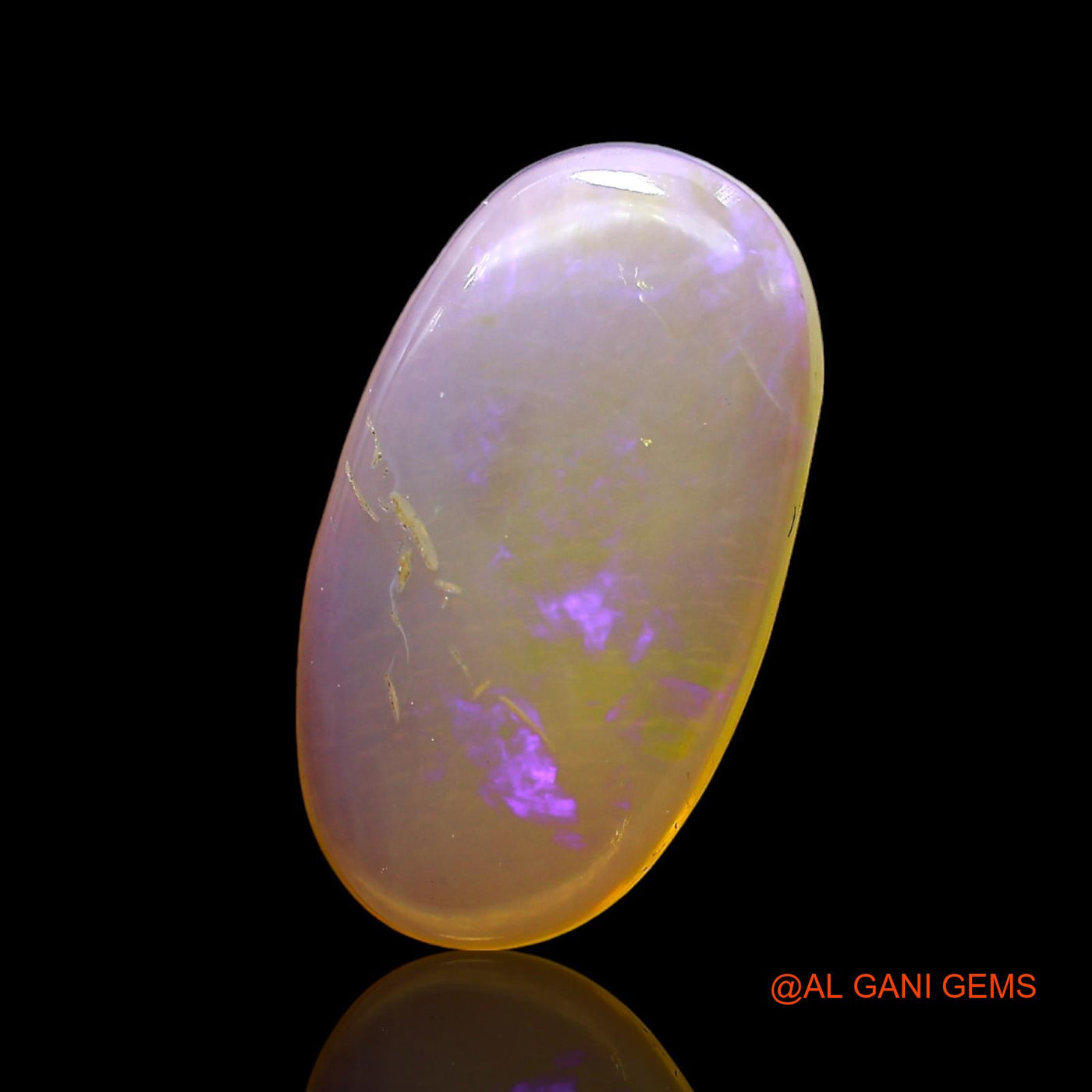 Natural Fire Opal Gemstone 2.00 Cts Loose Oval Cabochon From Australia 15x8x2 mm AD-743