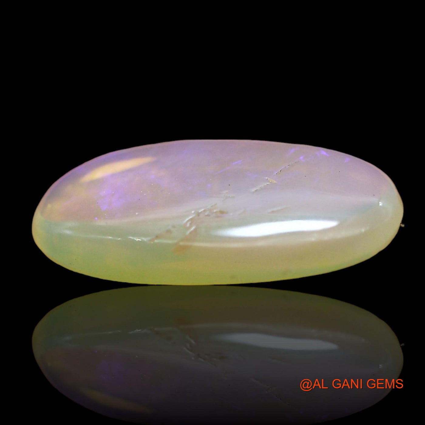 Natural Fire Opal Gemstone 2.00 Cts Loose Oval Cabochon From Australia 15x8x2 mm AD-743