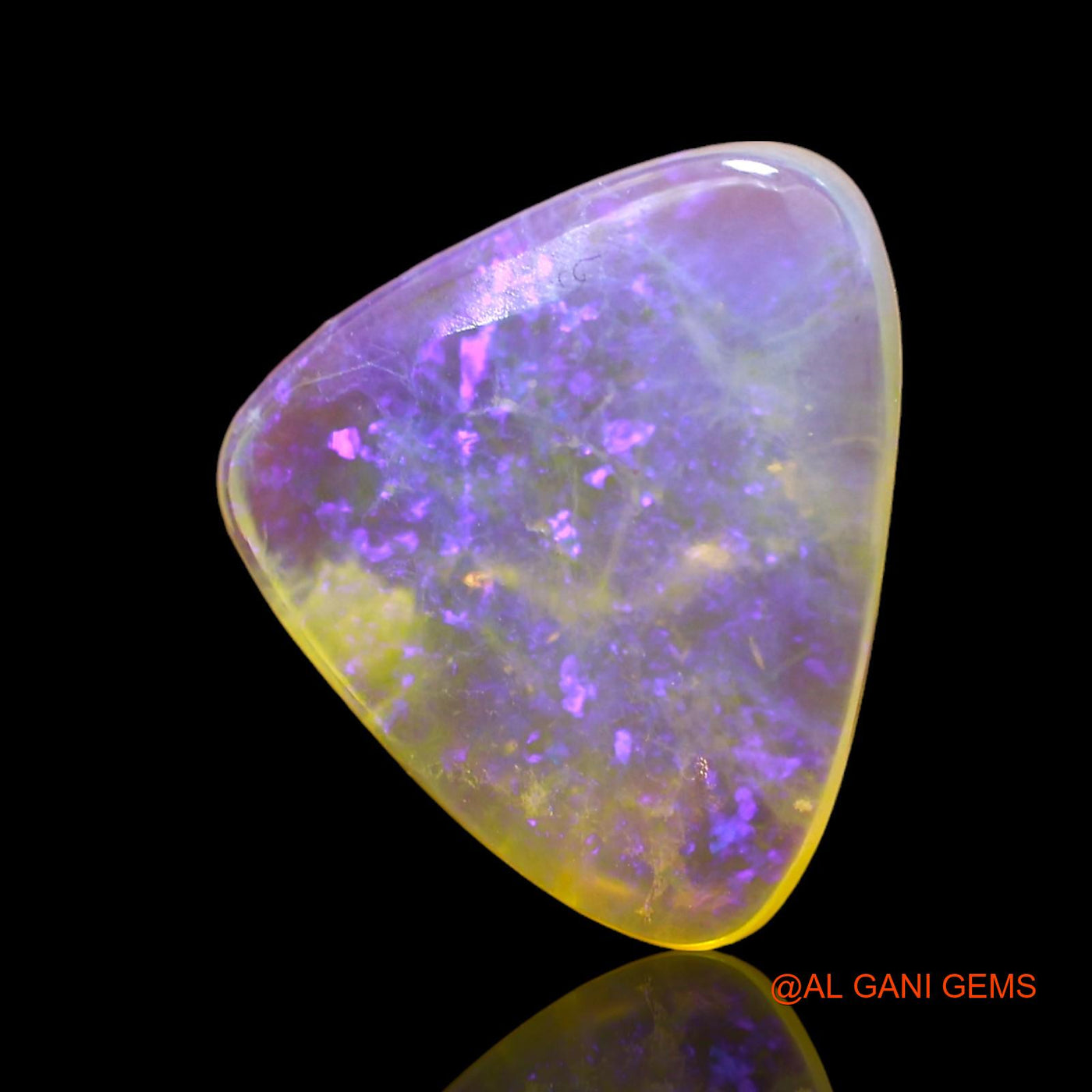 Natural Untreated Fire Opal Loose Gemstone Trillion Cabochon From Australia 2.00 Cts 12x10x3 mm AD-754