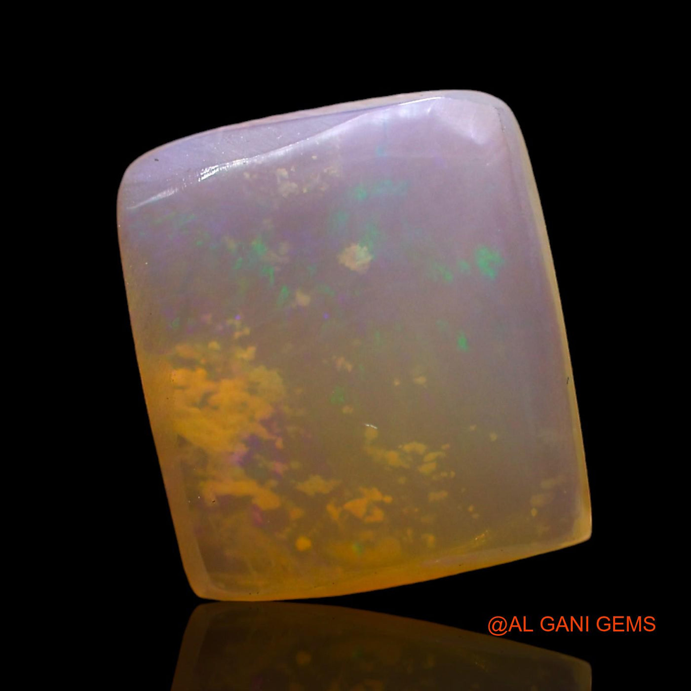 Natural Fire Opal Gemstone 3.00 Cts Loose Square Cabochon From Australia 11x10x3 mm AD-759