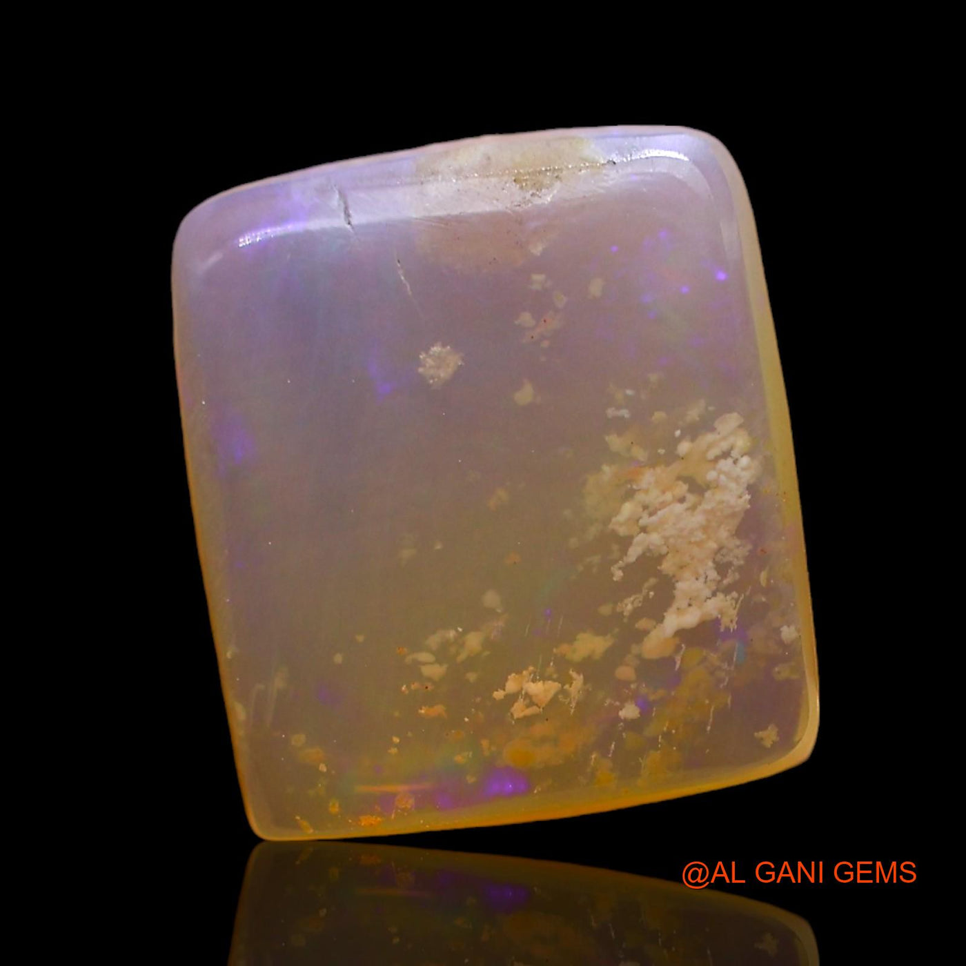 Natural Fire Opal Gemstone 3.00 Cts Loose Square Cabochon From Australia 11x10x3 mm AD-759
