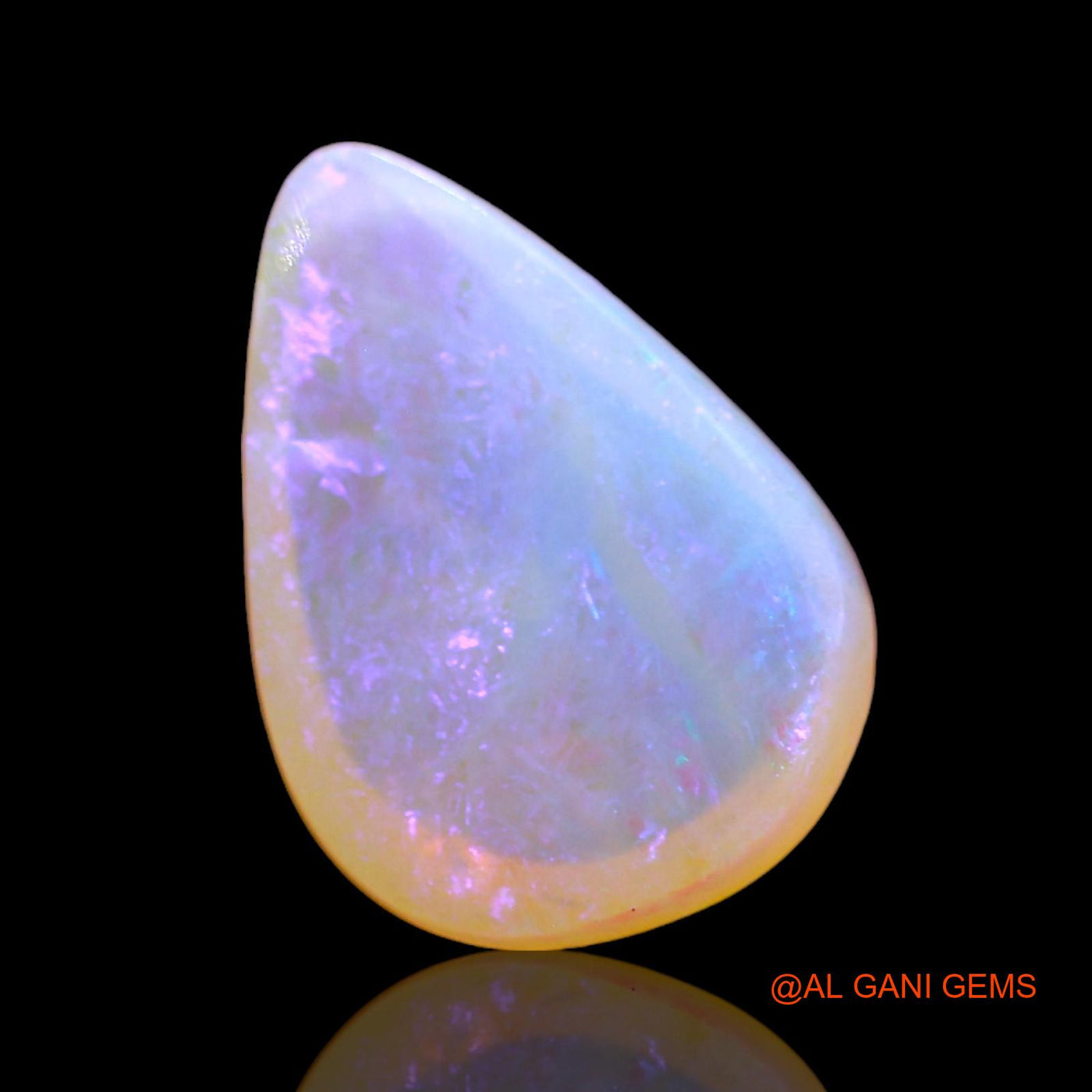 Natural Fire Opal Gemstone 2.00 Cts Loose Pear Cabochon From Australia 13x9x4 mm AD-765
