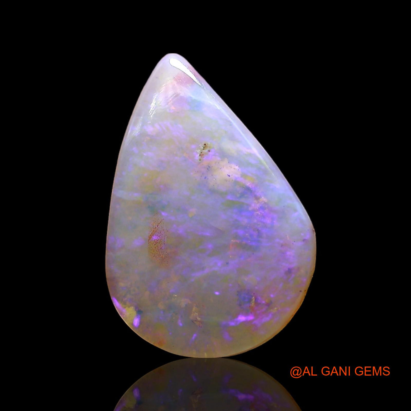 Natural Untreated Fire Opal Loose Gemstone Pear Cabochon From Australia 2.00 Cts 14x9x3 mm AD-772