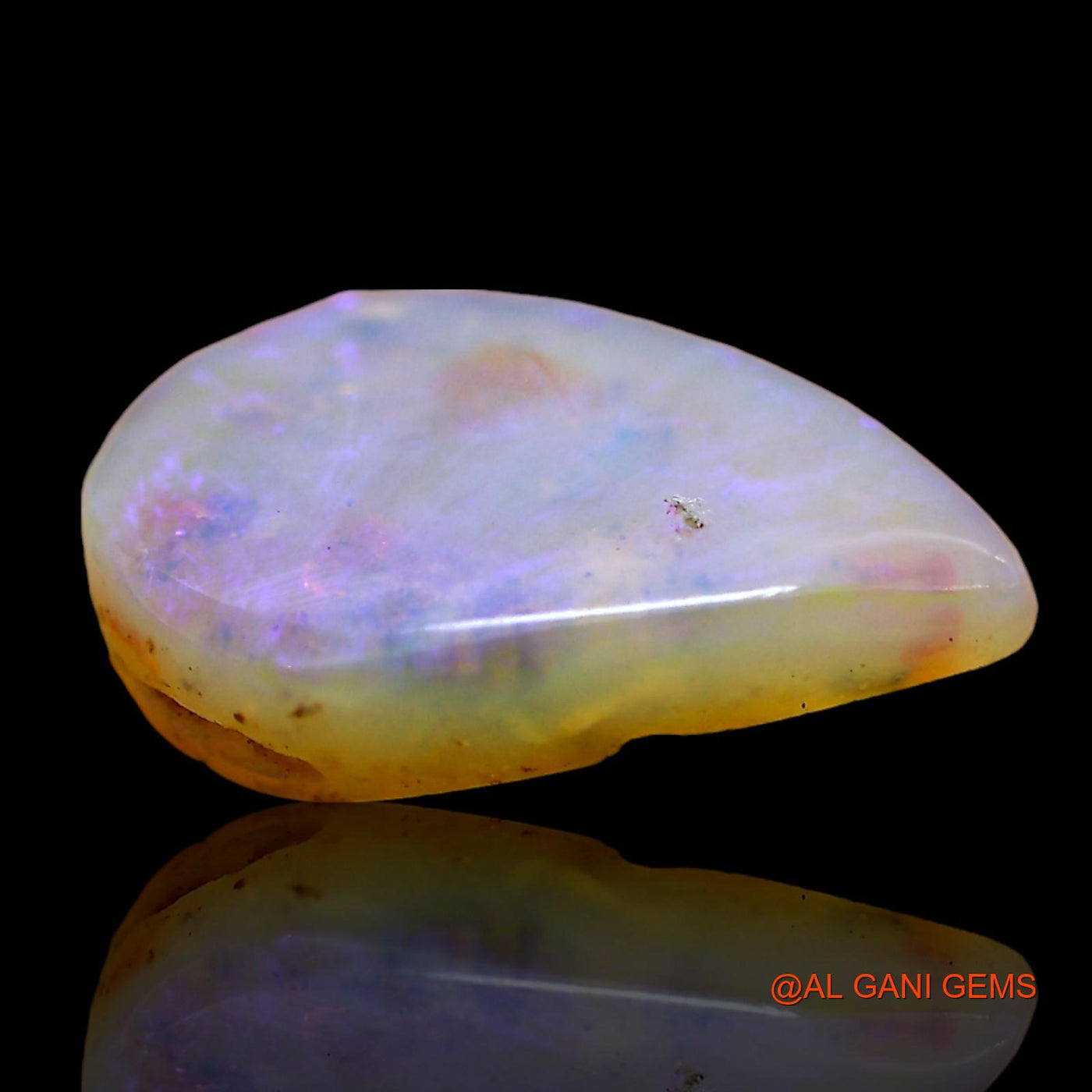 Natural Untreated Fire Opal Loose Gemstone Pear Cabochon From Australia 2.00 Cts 14x9x3 mm AD-772