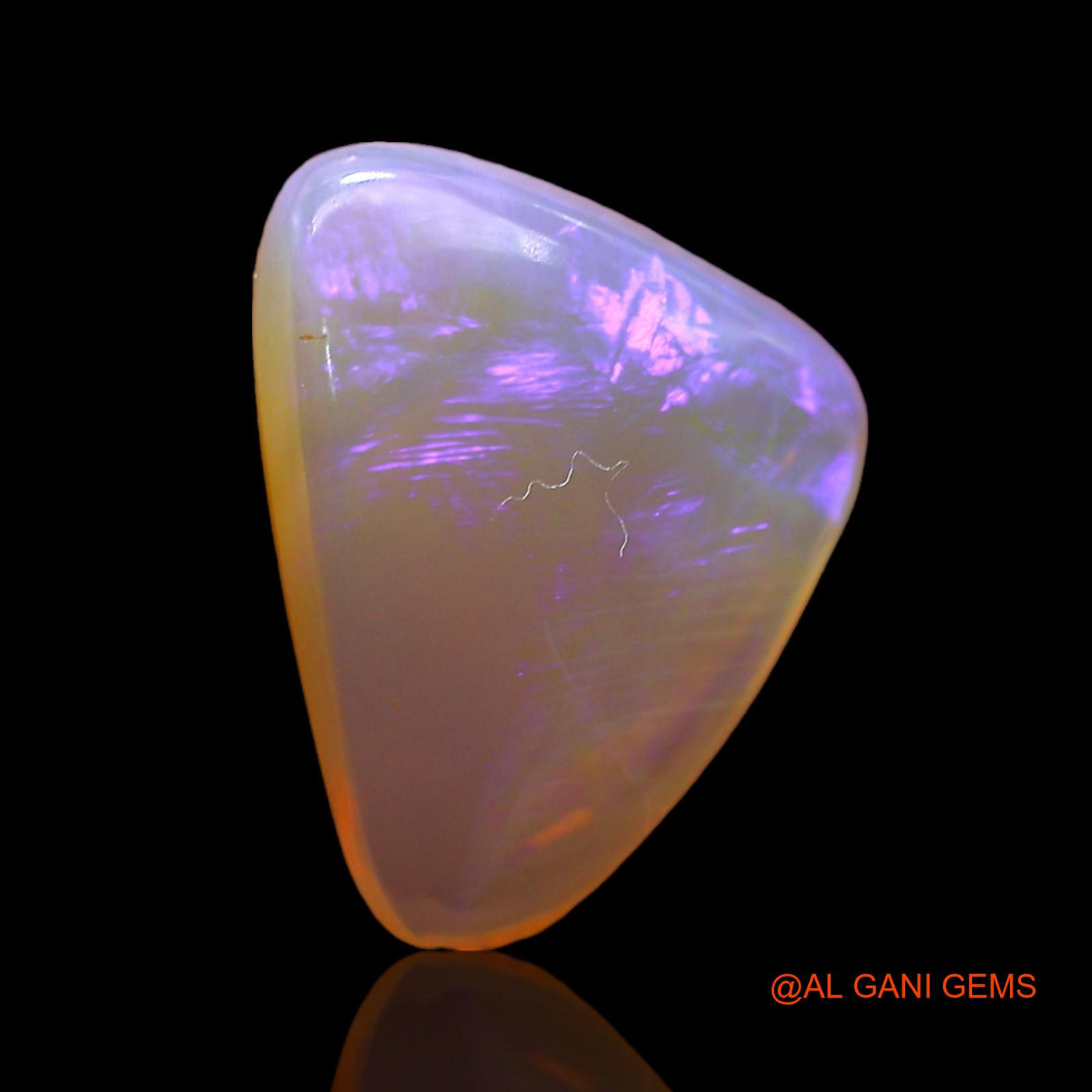 2.00 Cts Natural Australian Fire Opal Trillion Cabochon Loose Gemstone For Jewelry 12x9x3 mm AD-782