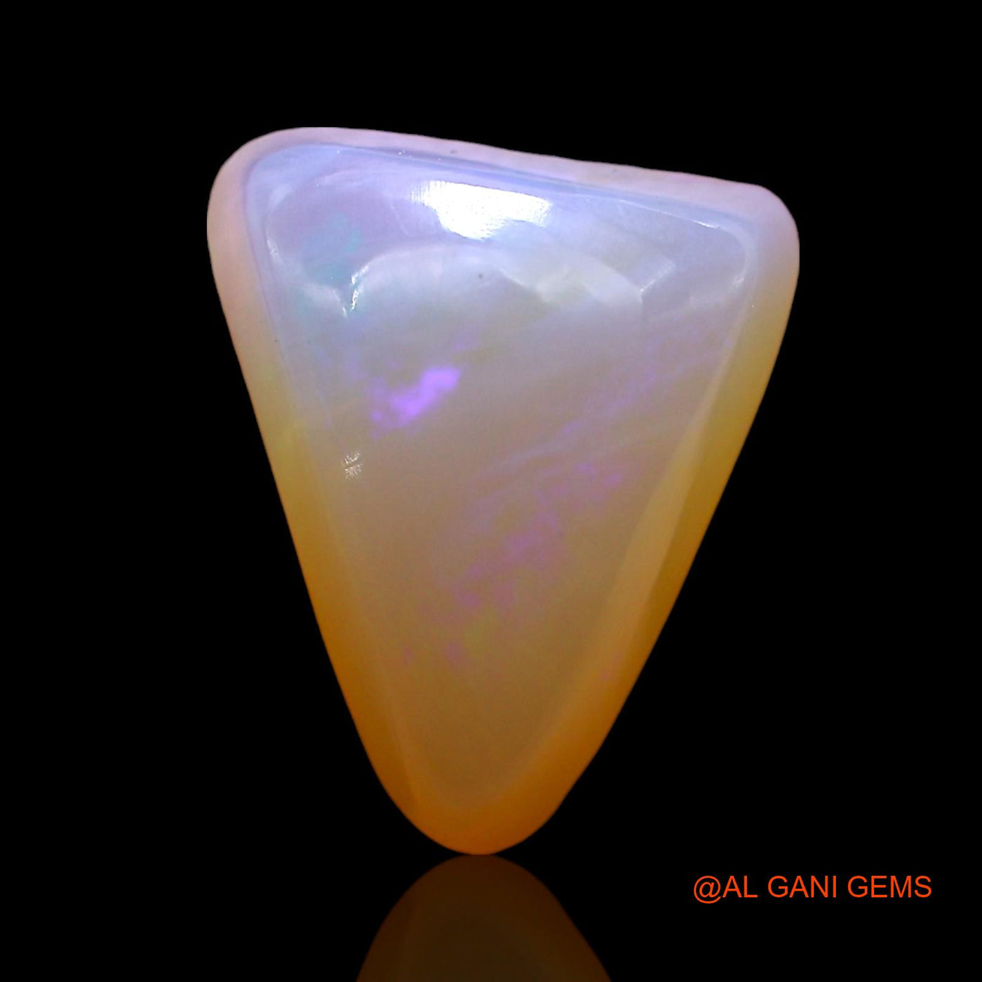 Natural Untreated Fire Opal Loose Gemstone Trillion Cabochon From Australia 3.00 Cts 12x9x6 mm AD-784