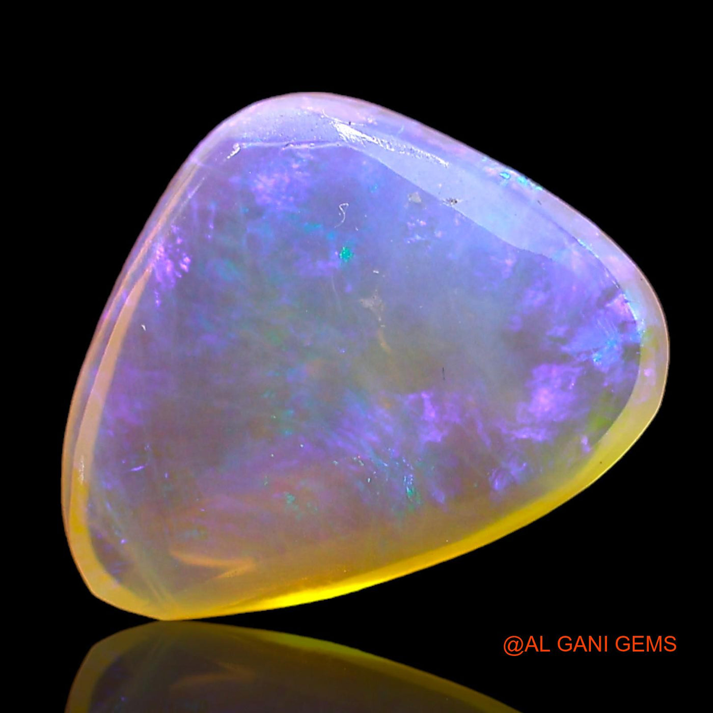 Natural Untreated Fire Opal Loose Gemstone Trillion Cabochon From Australia 2.00 Cts 11x9x3 mm AD-796