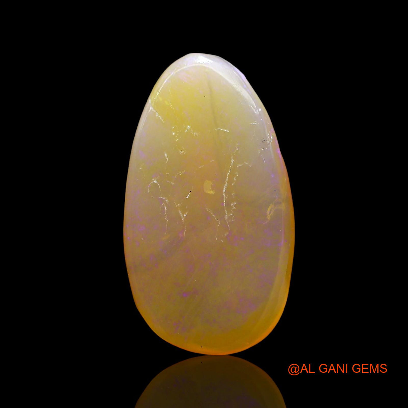 5.00 Cts Natural Australian Fire Opal Loose Gemstone Pear Cabochon 17x9x4 mm AD-827