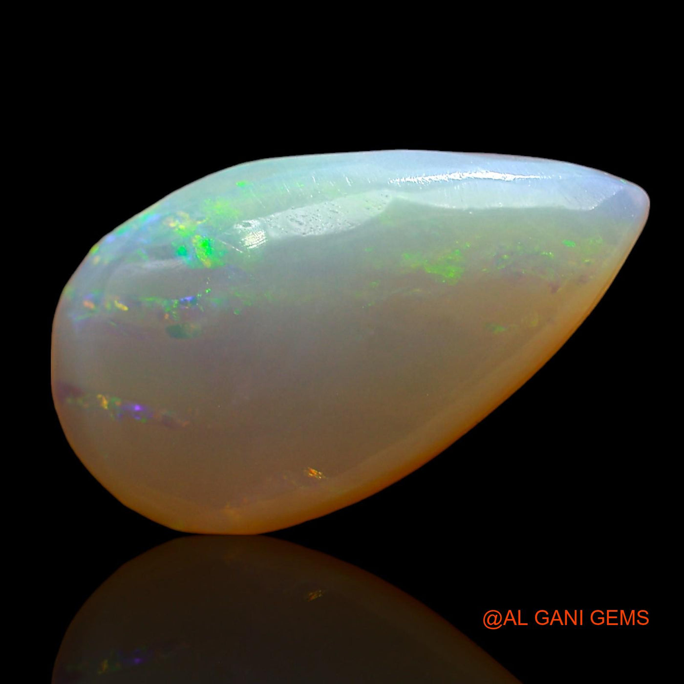 Natural Untreated Fire Opal Loose Gemstone Pear Cabochon From Australia 3.00 Cts 16x9x4 mm AD-858
