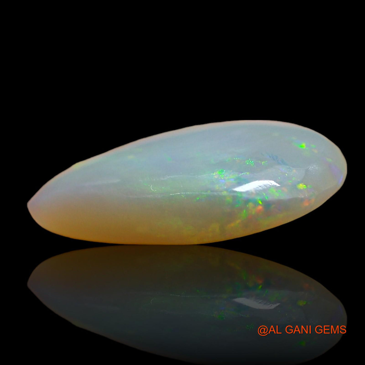 Natural Untreated Fire Opal Loose Gemstone Pear Cabochon From Australia 3.00 Cts 16x9x4 mm AD-858