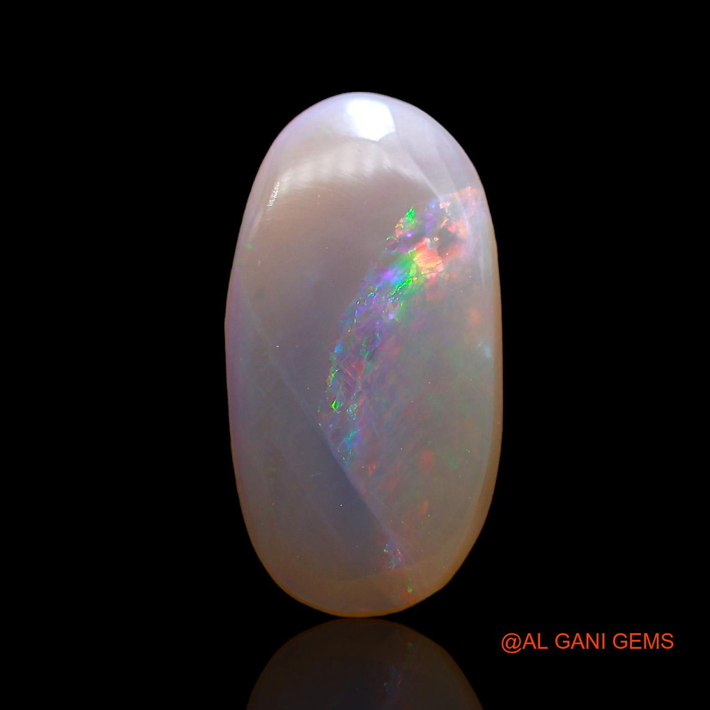 Natural Fire Opal Gemstone 3.00 Cts Loose Oval Cabochon From Australia 16x8x3 mm AD-866