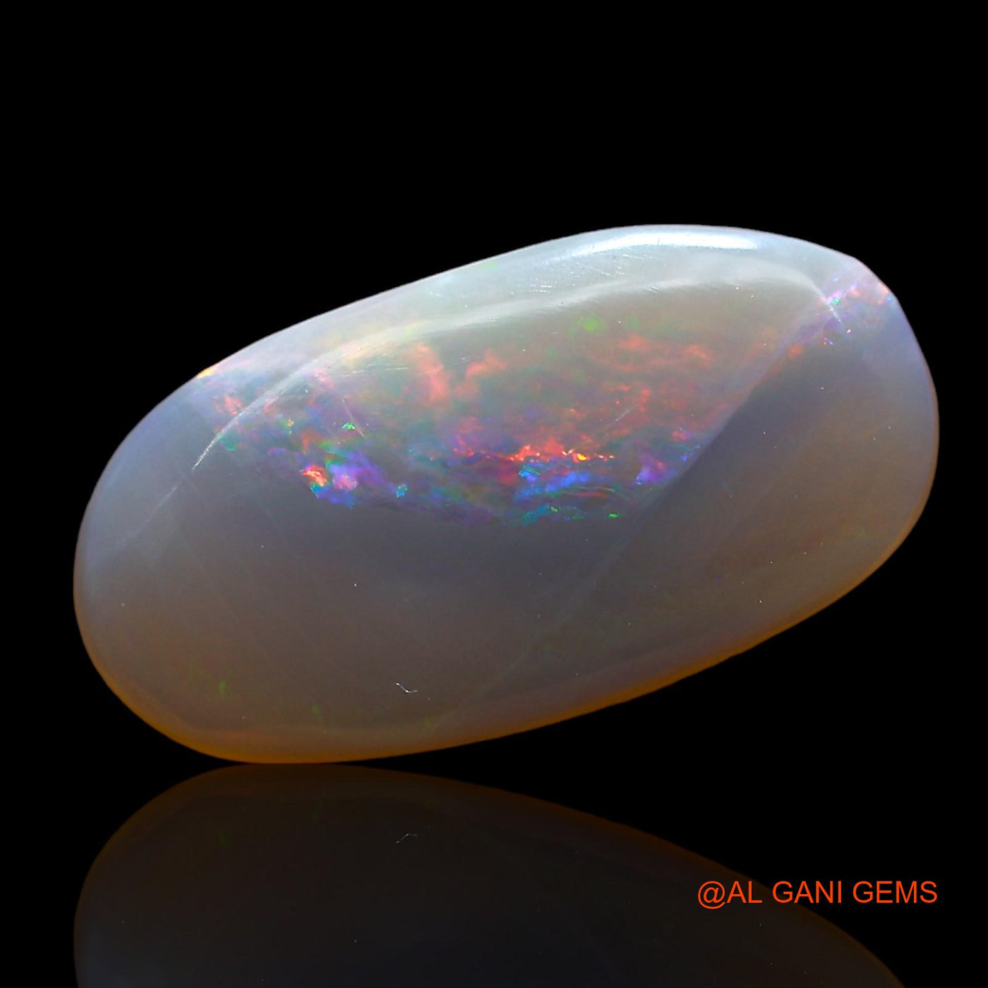 Natural Fire Opal Gemstone 3.00 Cts Loose Oval Cabochon From Australia 16x8x3 mm AD-866