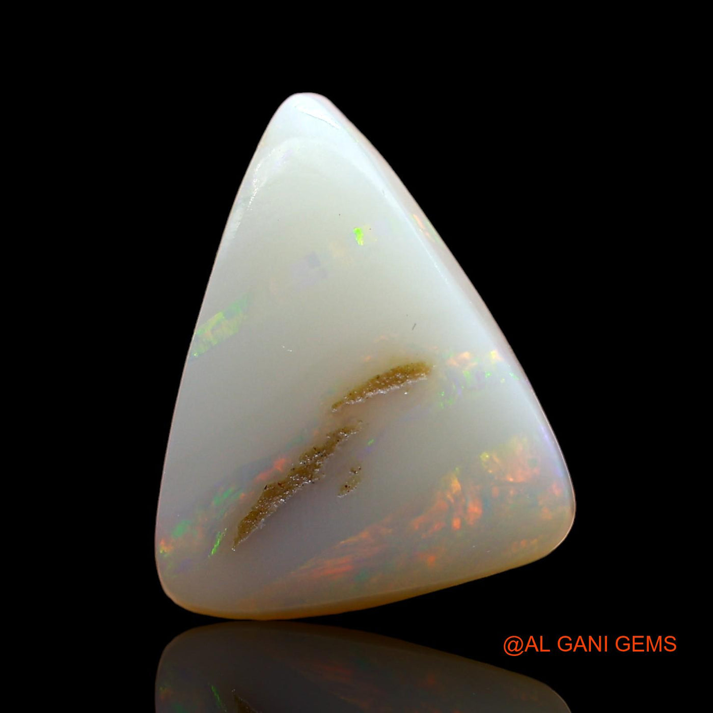 Natural Untreated Fire Opal Loose Gemstone Trillion Cabochon From Australia 4.00 Cts 13x10x5 mm AD-877