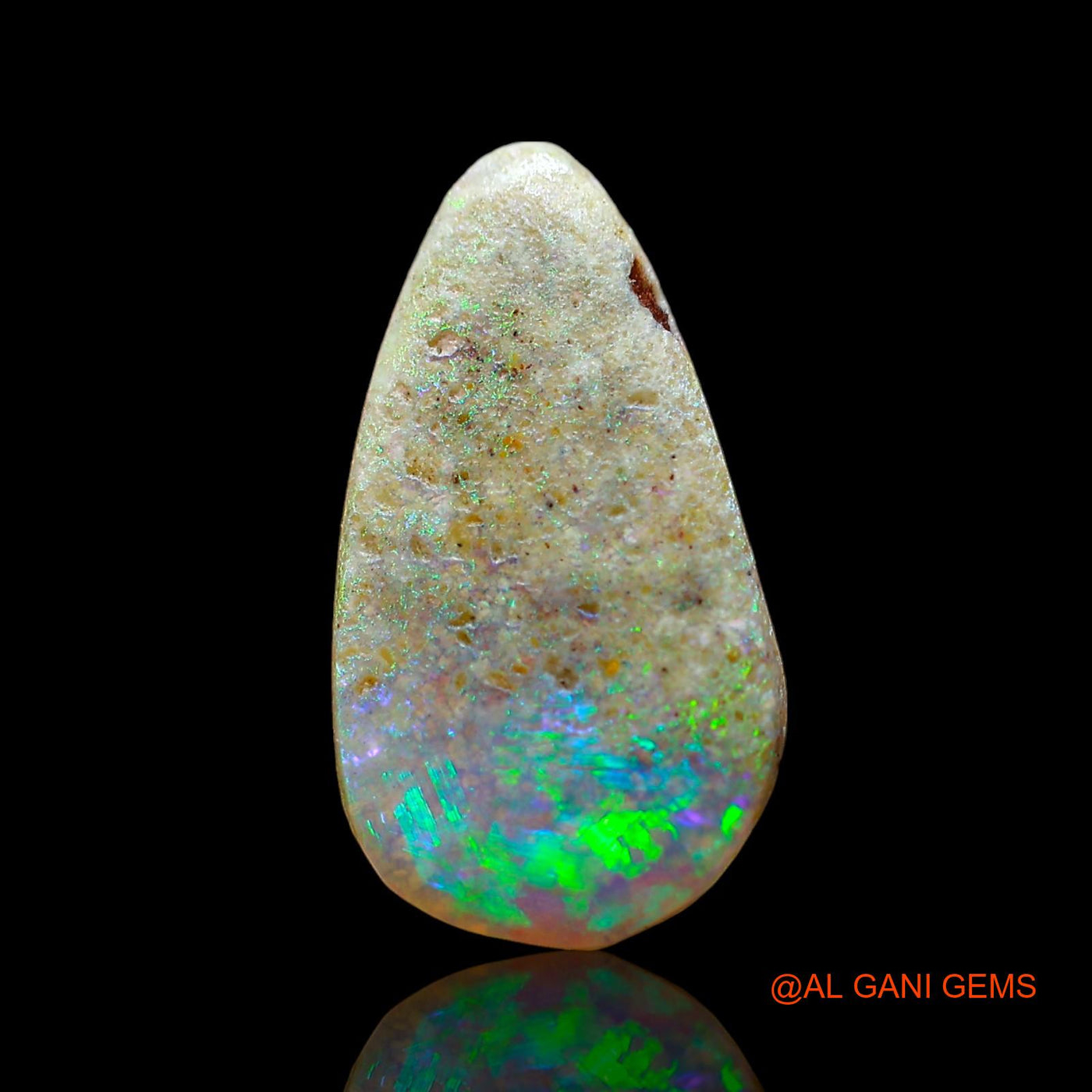 Natural Untreated Fire Opal Loose Gemstone Pear Cabochon From Australia 3.00 Cts 16x9x4 mm AD-891