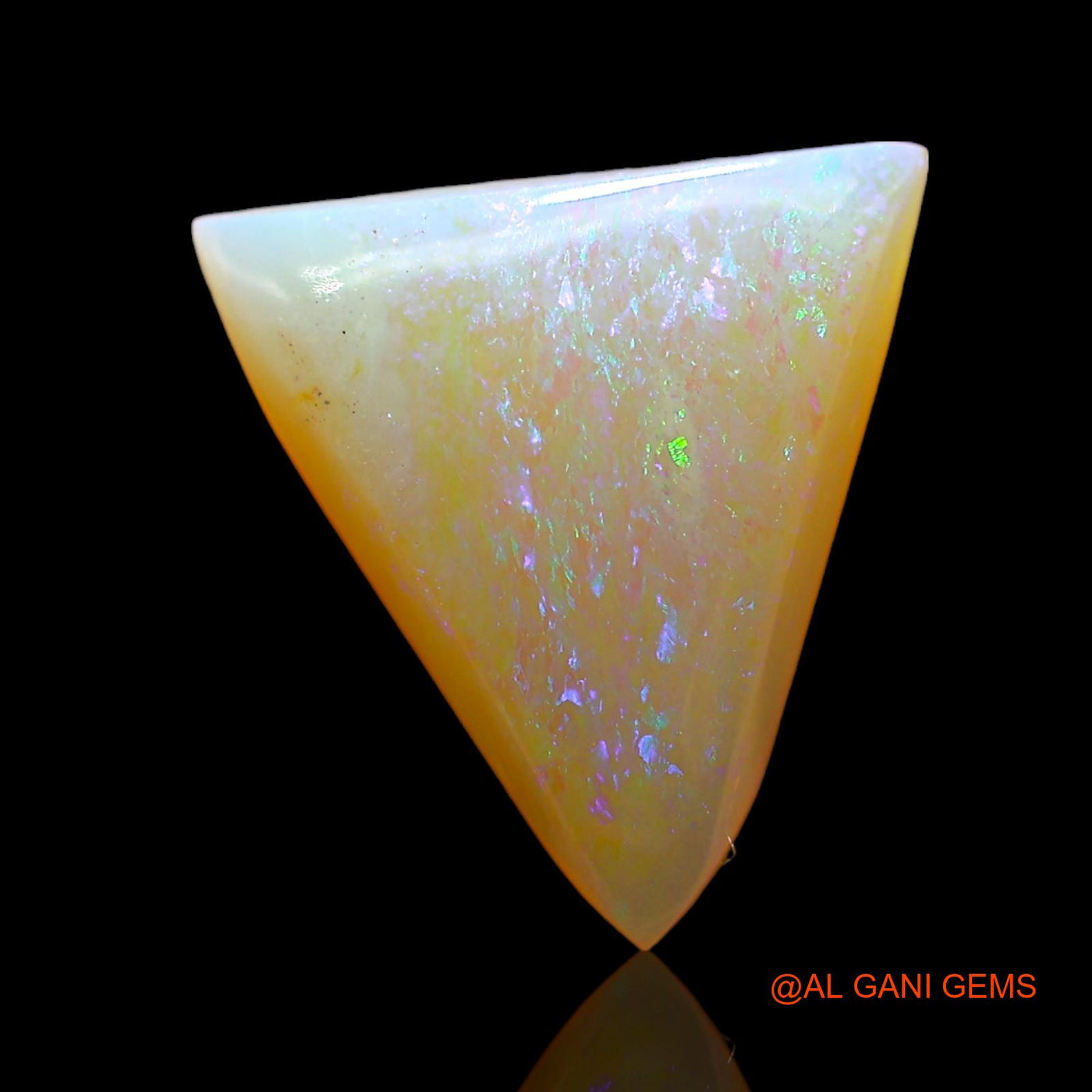 Natural Untreated Fire Opal Loose Gemstone Trillion Cabochon From Australia 2.00 Cts 12x11x4 mm AD-900