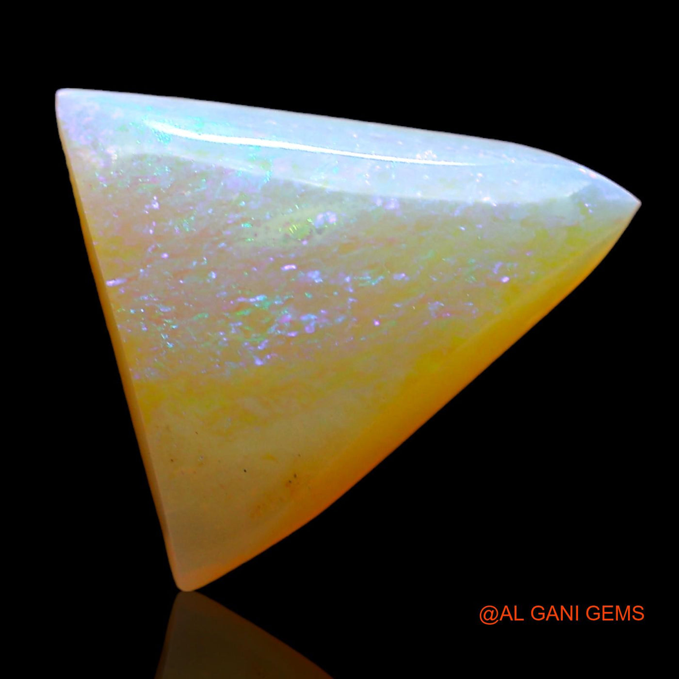 Natural Untreated Fire Opal Loose Gemstone Trillion Cabochon From Australia 2.00 Cts 12x11x4 mm AD-900