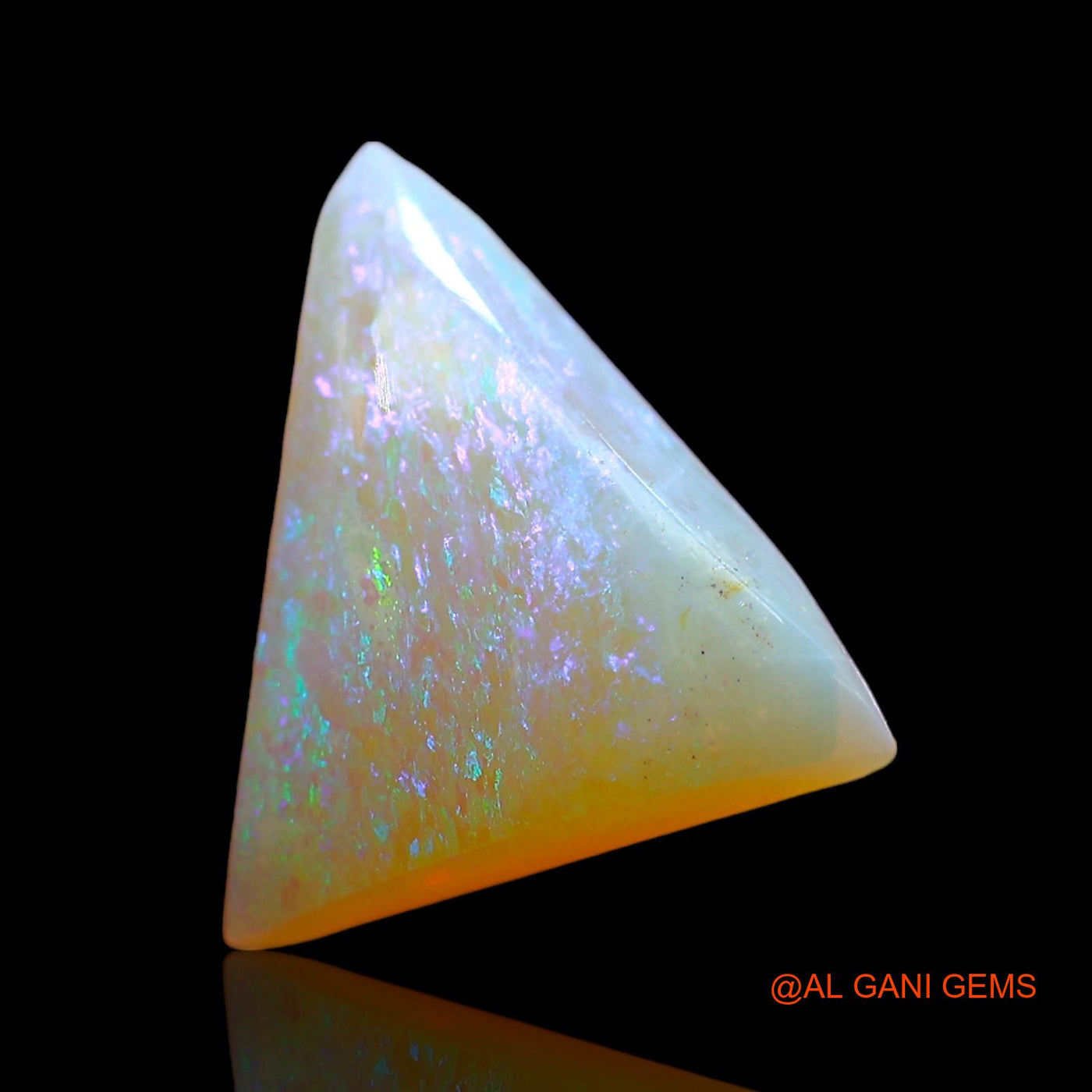 Natural Untreated Fire Opal Loose Gemstone Trillion Cabochon From Australia 2.00 Cts 12x11x4 mm AD-900