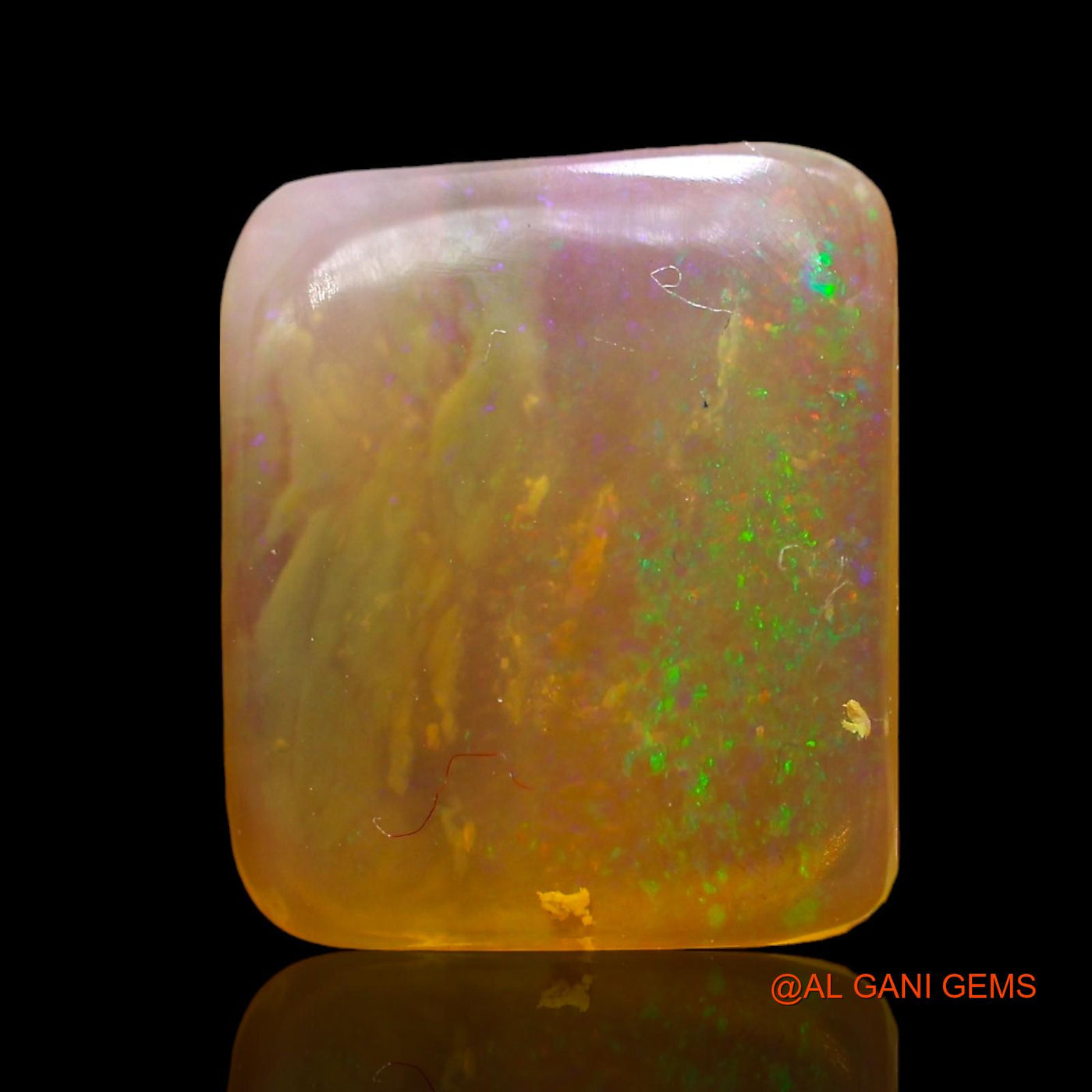 Natural Untreated Fire Opal Loose Gemstone Square Cabochon From Australia 2.00 Cts 12x10x2 mm AD-902