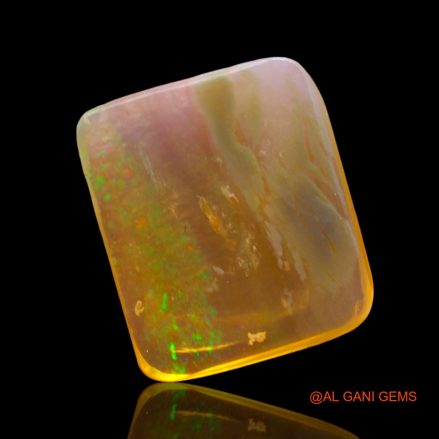 Natural Untreated Fire Opal Loose Gemstone Square Cabochon From Australia 2.00 Cts 12x10x2 mm AD-902
