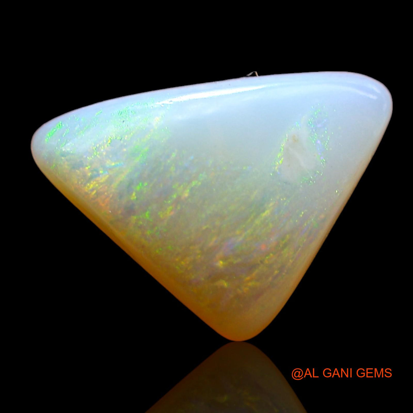 Natural Untreated Fire Opal Loose Gemstone Trillion Cabochon From Australia 3.00 Cts 11x10x5 mm AD-905