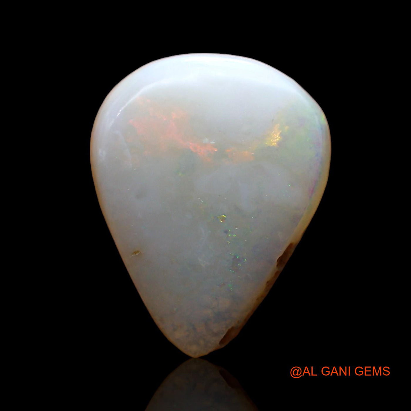 2.00 Cts Unheated Australian Fire Opal Loose Gemstone Pear Cabochon Natural 13x11x3 mm AD-918