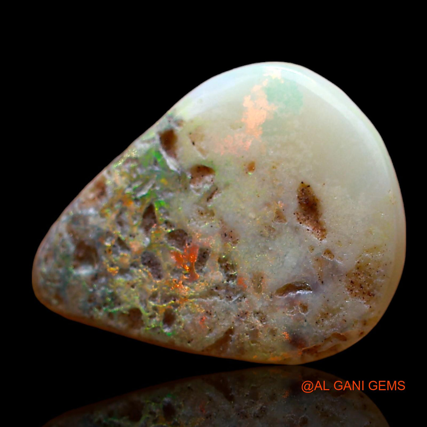 2.00 Cts Unheated Australian Fire Opal Loose Gemstone Pear Cabochon Natural 13x11x3 mm AD-918
