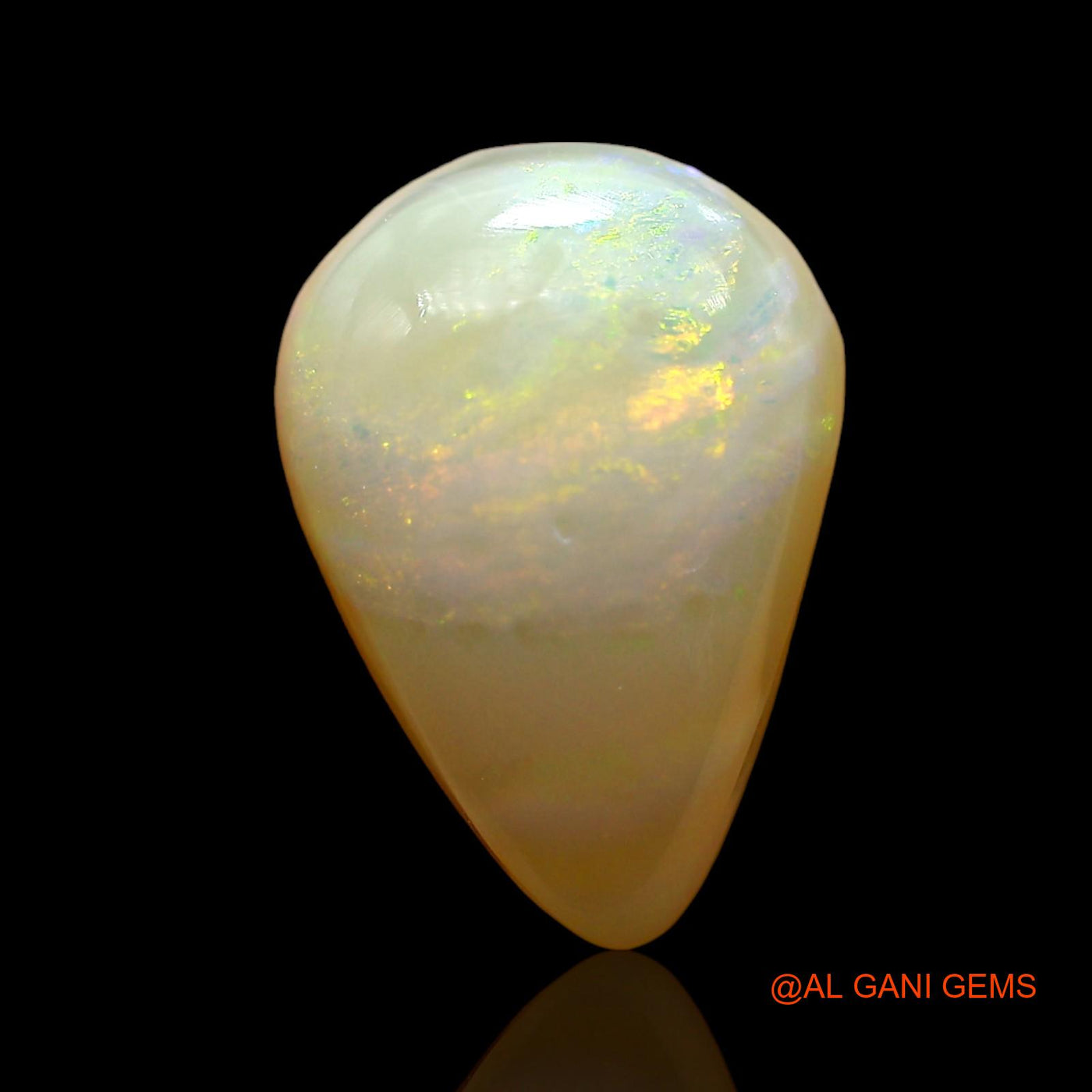 Natural Fire Opal Gemstone 4.00 Cts Loose Pear Cabochon From Australia 13x9x5 mm AD-926