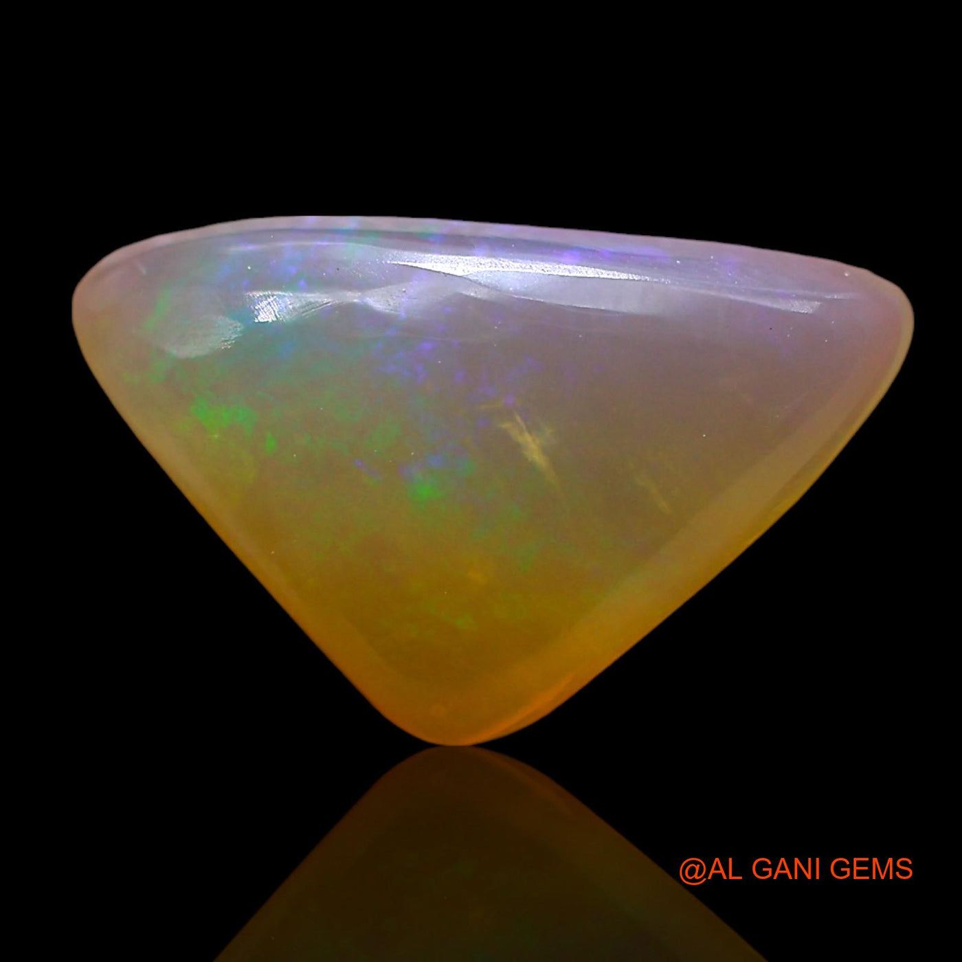 3.00 Cts Natural Australian Fire Opal Trillion Cabochon Loose Gemstone For Jewelry 14x9x4 mm AD-929
