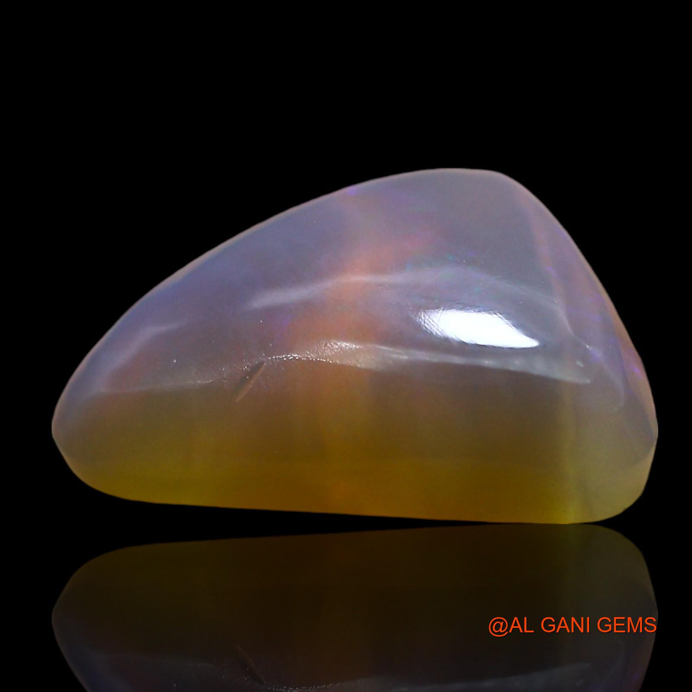 3.00 Cts Natural Australian Fire Opal Loose Gemstone Trillion Cabochon 13x10x4 mm AD-934