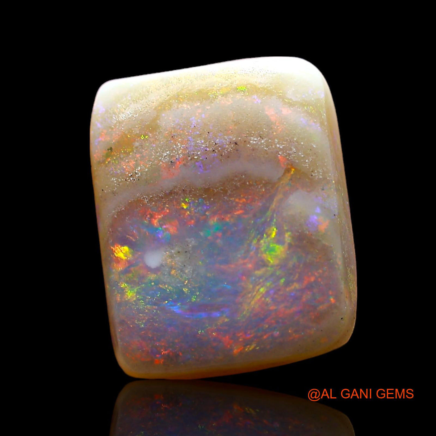 3.00 Cts Natural Australian Fire Opal Loose Gemstone Square Cabochon 11x9x4 mm AD-937