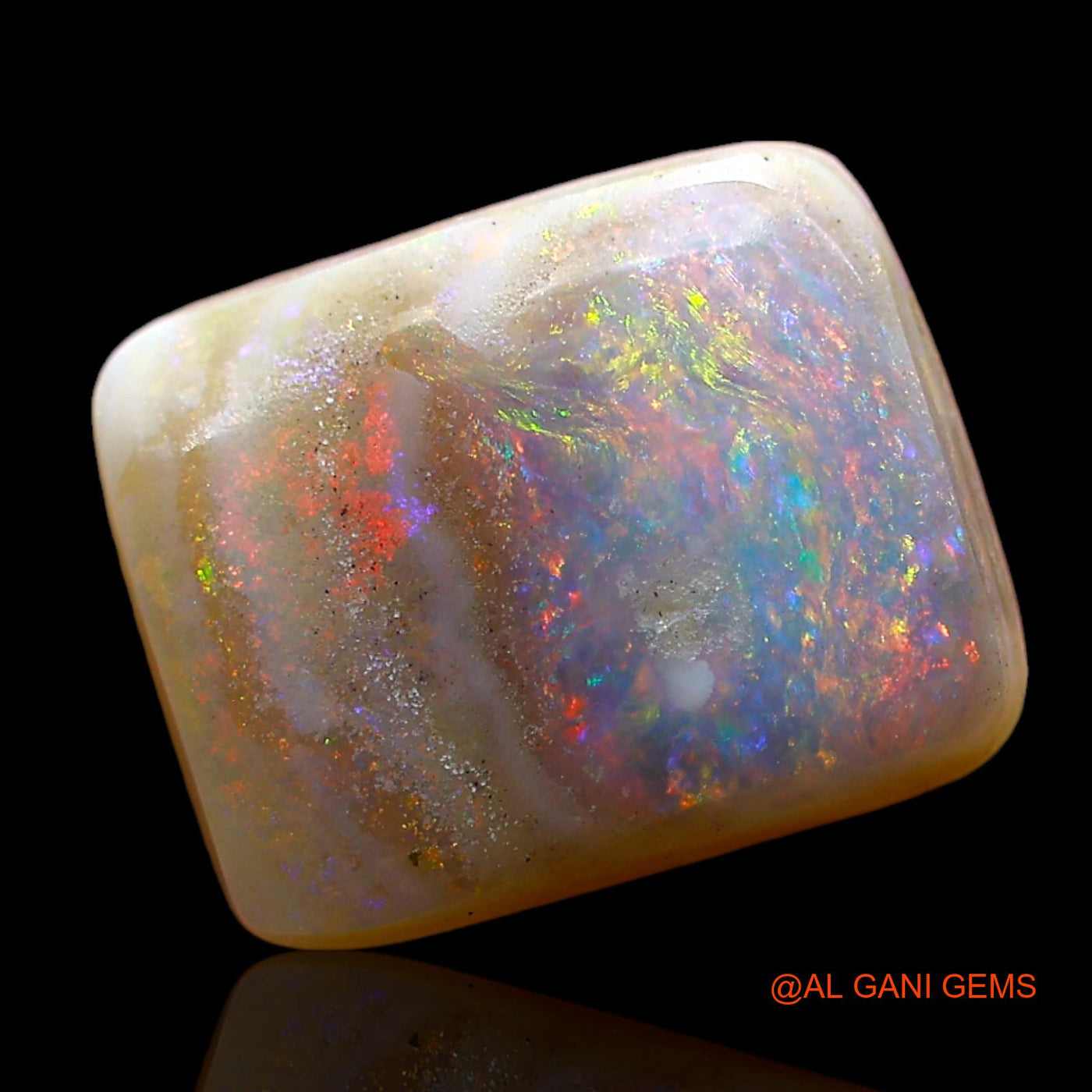3.00 Cts Natural Australian Fire Opal Loose Gemstone Square Cabochon 11x9x4 mm AD-937