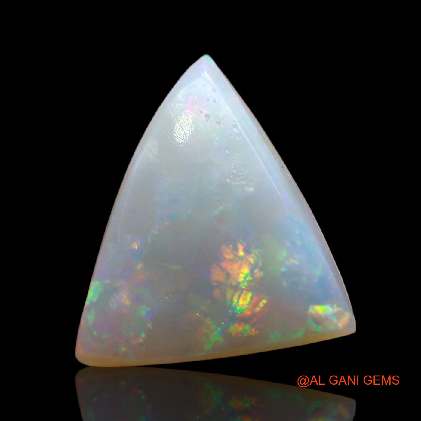 Natural Untreated Fire Opal Loose Gemstone Trillion Cabochon From Australia 1.00 Cts 12x10x2 mm AD-946