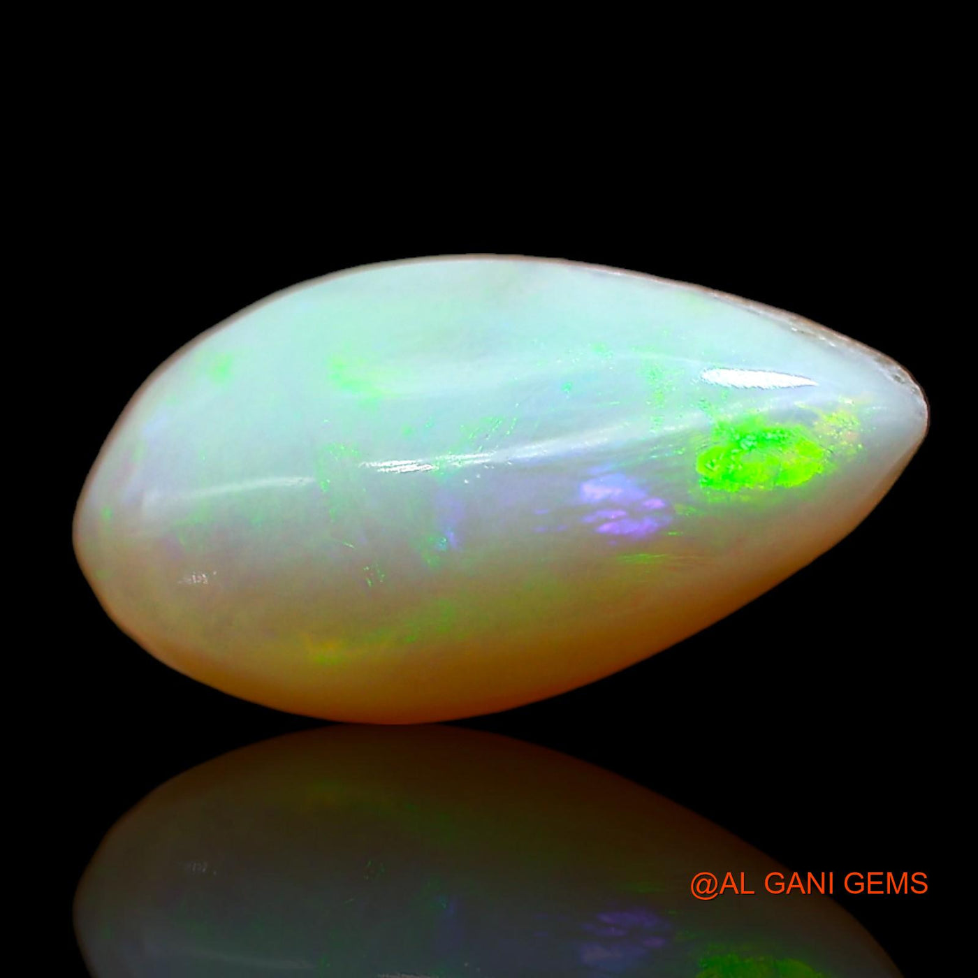 2.00 Cts Natural Australian Fire Opal Loose Gemstone Pear Cabochon 14x7x4 mm AD-948