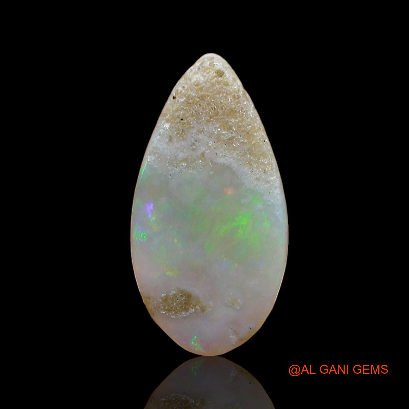 2.00 Cts Natural Australian Fire Opal Loose Gemstone Pear Cabochon 14x7x4 mm AD-948