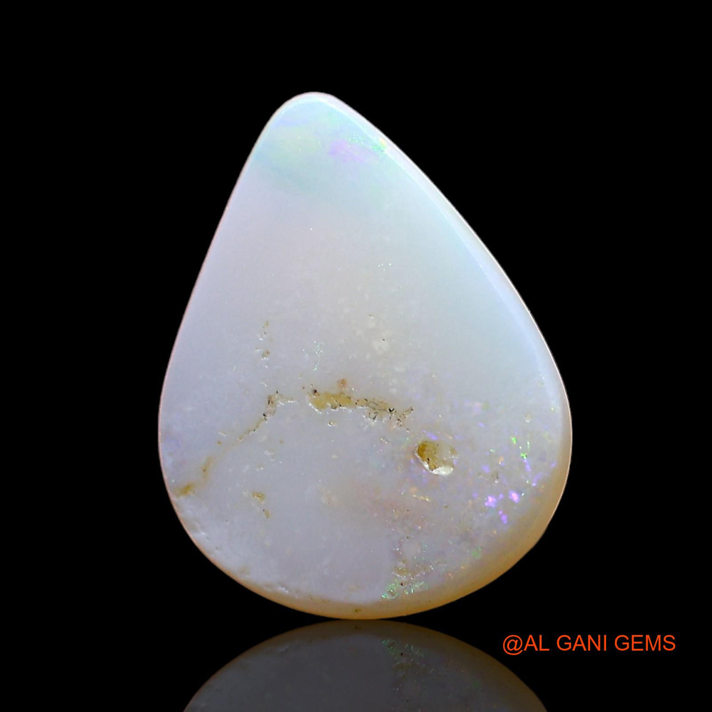 Natural Untreated Fire Opal Loose Gemstone Pear Cabochon From Australia 1.00 Cts 13x10x2 mm AD-955