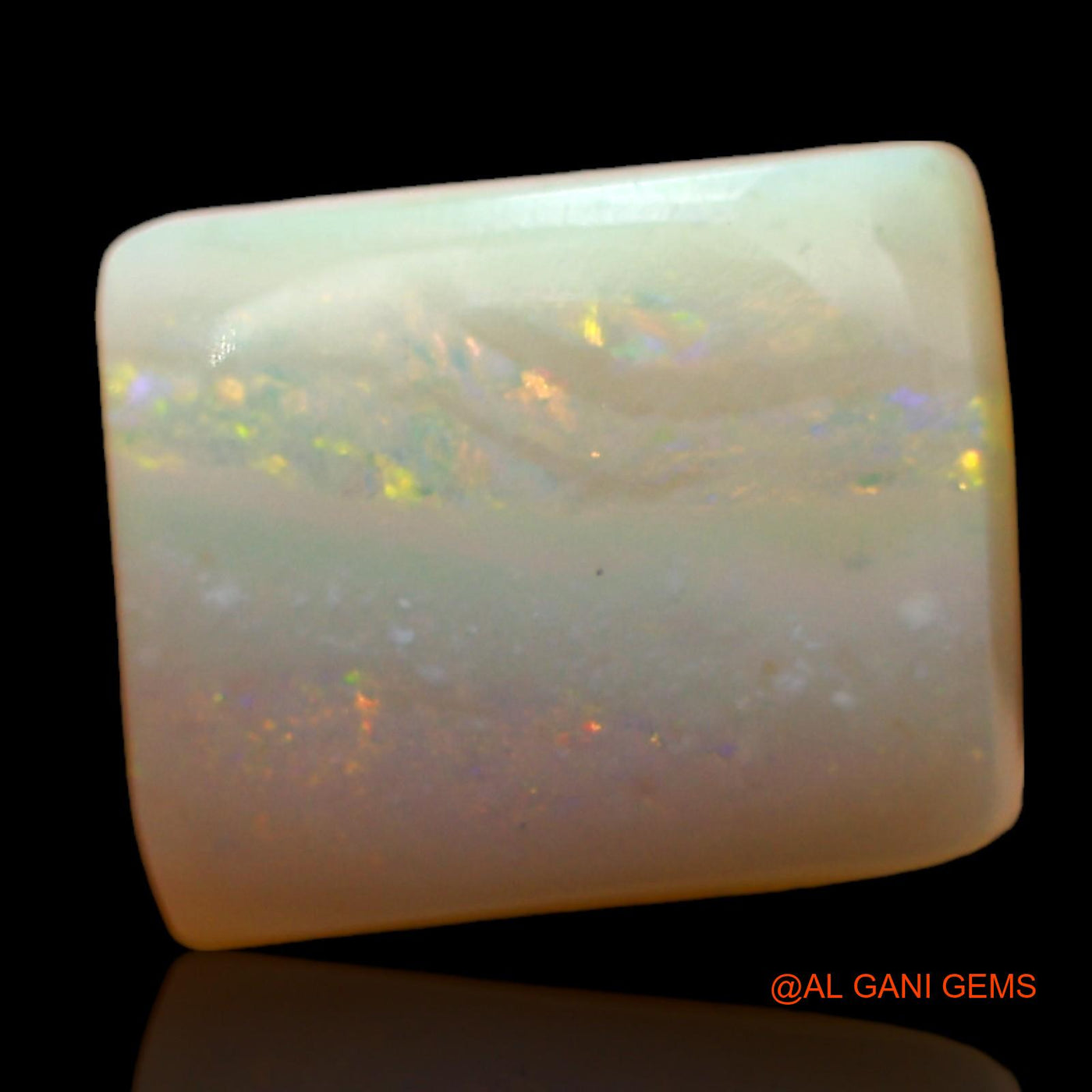 4.00 Cts Natural Australian Fire Opal Square Cabochon Loose Gemstone For Jewelry 10x9x5 mm AD-958